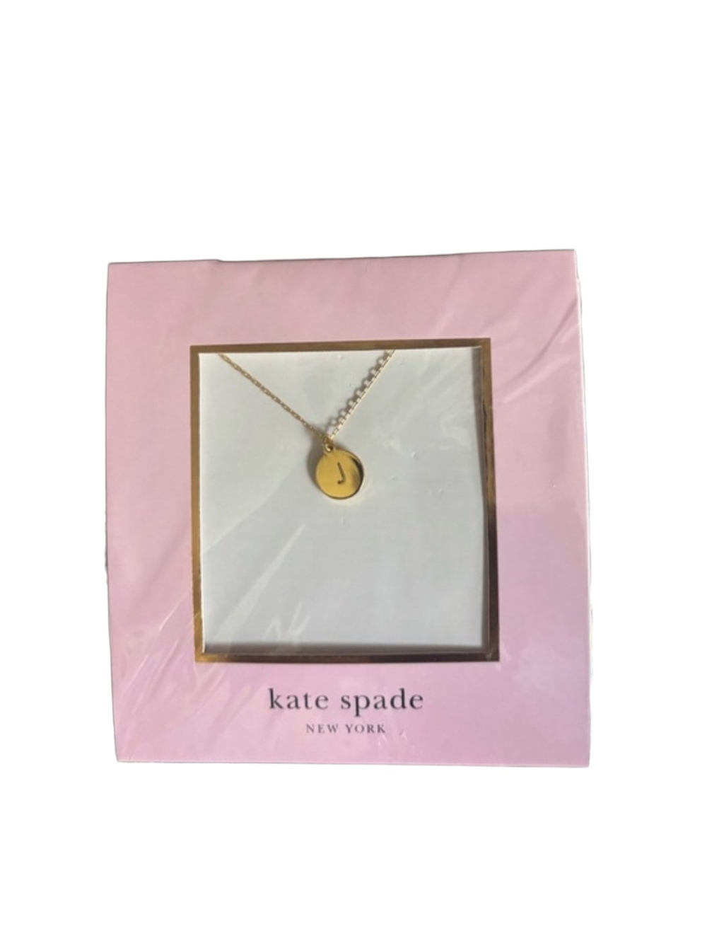 Kate Spade New York J Gold Initial Disc Necklace NWT Gift Ready